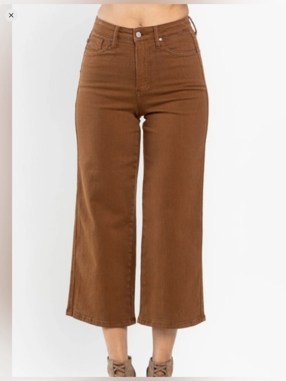 Judy Blue Brown High-Rise flare cropped Jen’s - Picture 4 of 8